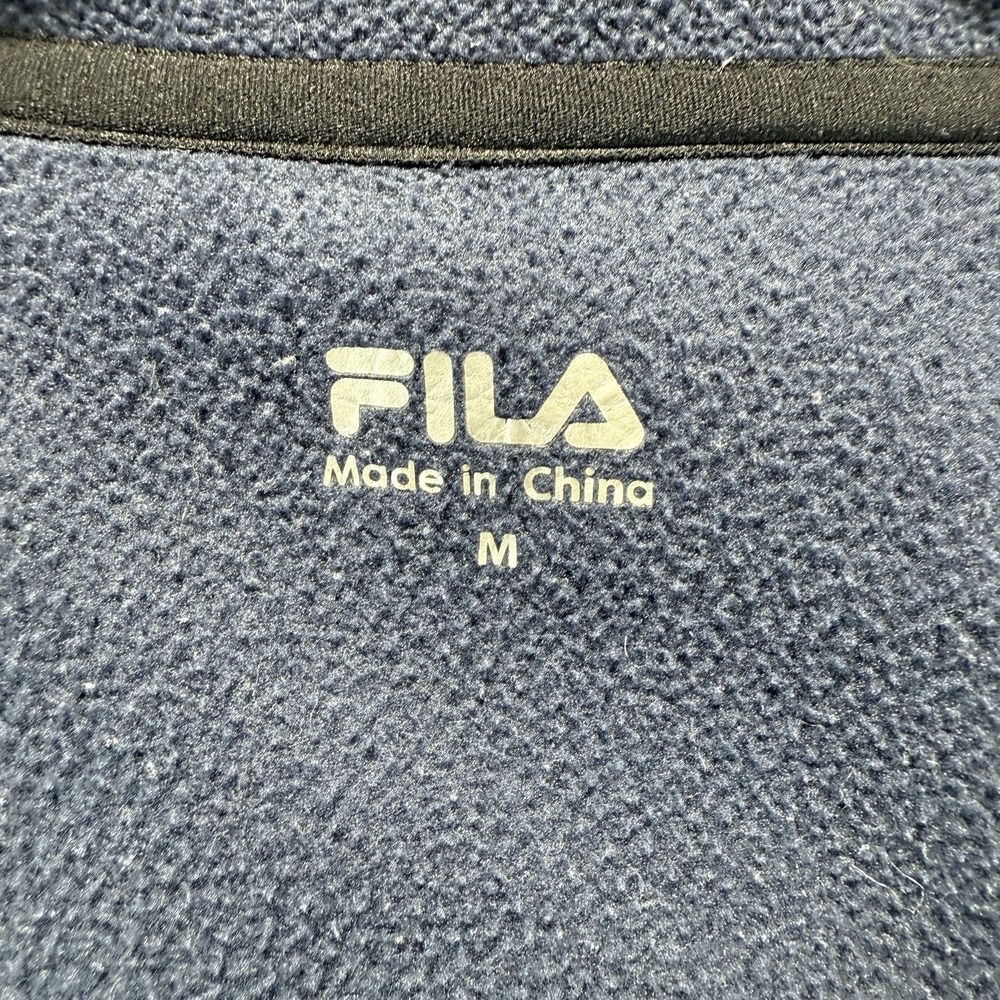 Fila Jacket Mens M Navy Blue Full Zip Fleece Cozy Warm Winter Pockets - Picture 11 of 14